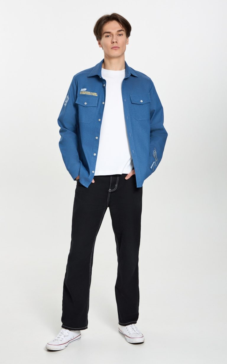 Джинсовая рубашка "Вернем величие русским" — изображение 5