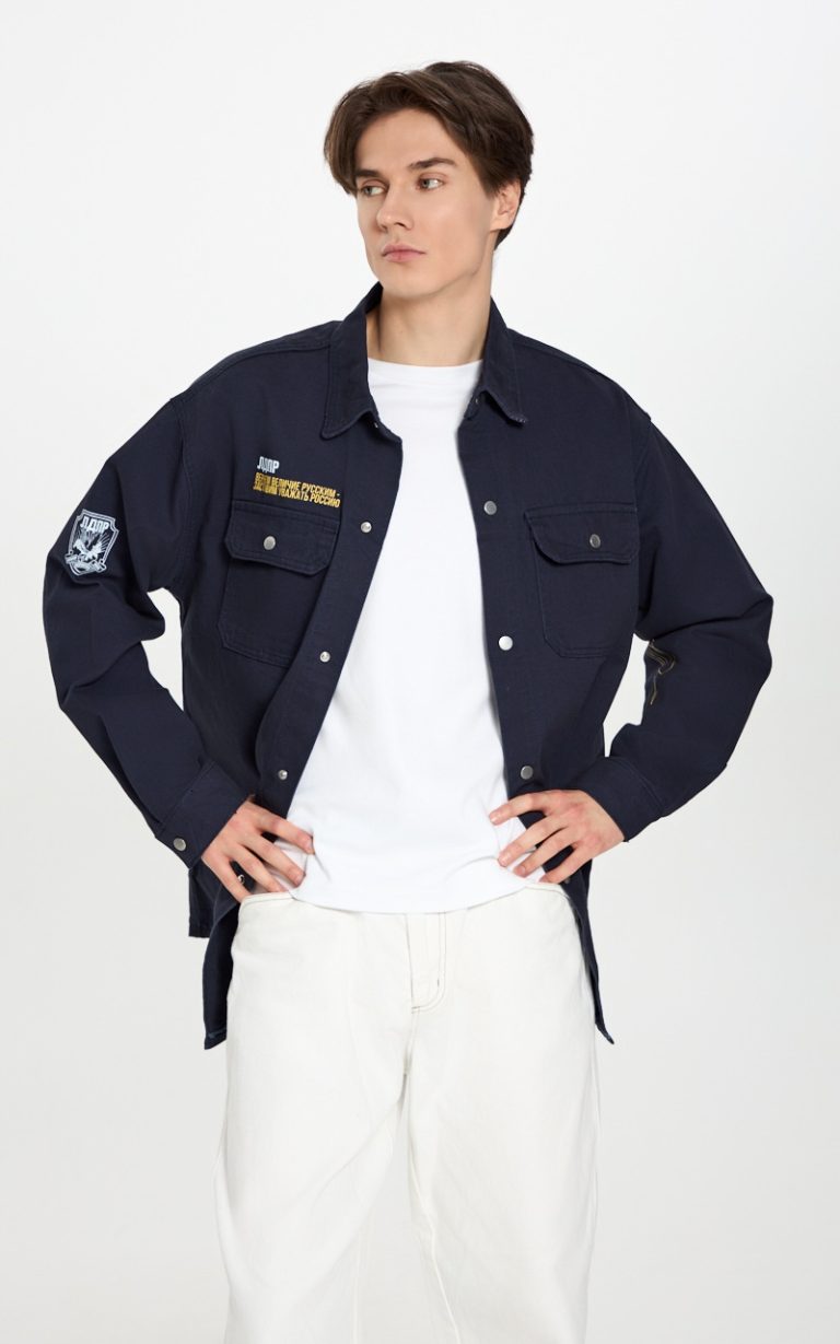 Джинсовая рубашка "Надо родину любить" — изображение 5